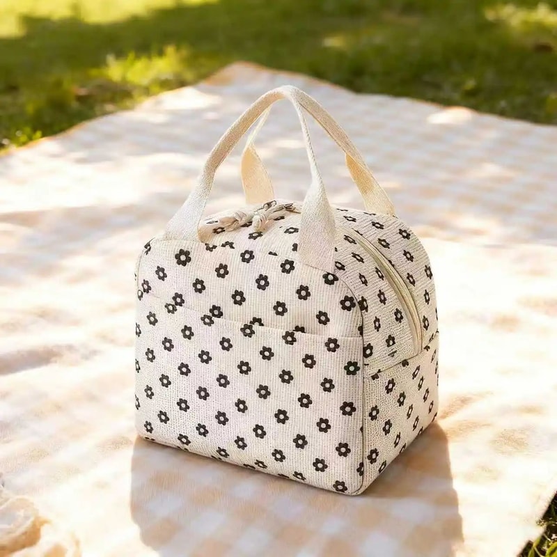 Corduroy Portable Insulated Lunch Bag 16