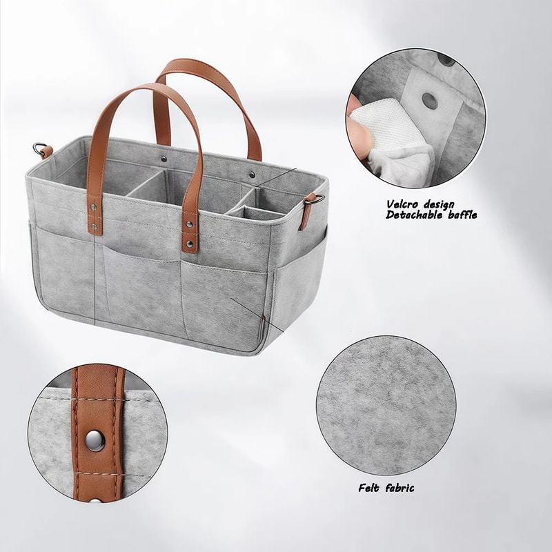 Large Capacity Felt Diaper Tote Bag 1