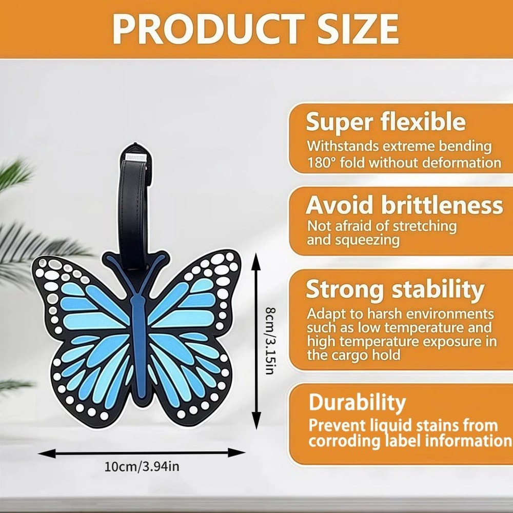 Butterfly Luggage Tag With Strap 1