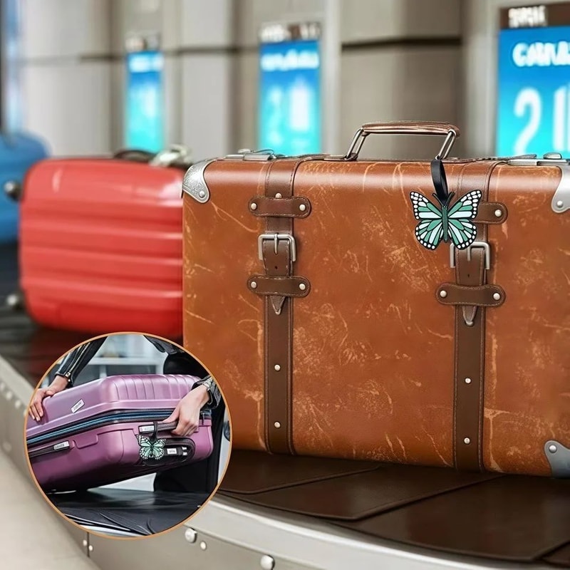 Butterfly Luggage Tag With Strap 4