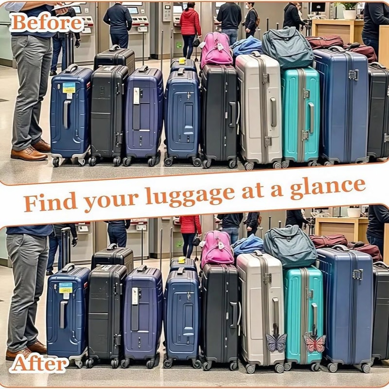 Butterfly Luggage Tag With Strap 6