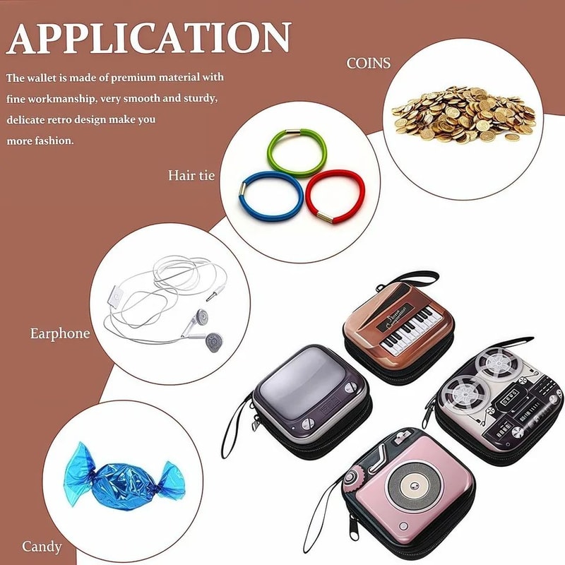 Vintage Cartoon Zipper Coin Wallet 2