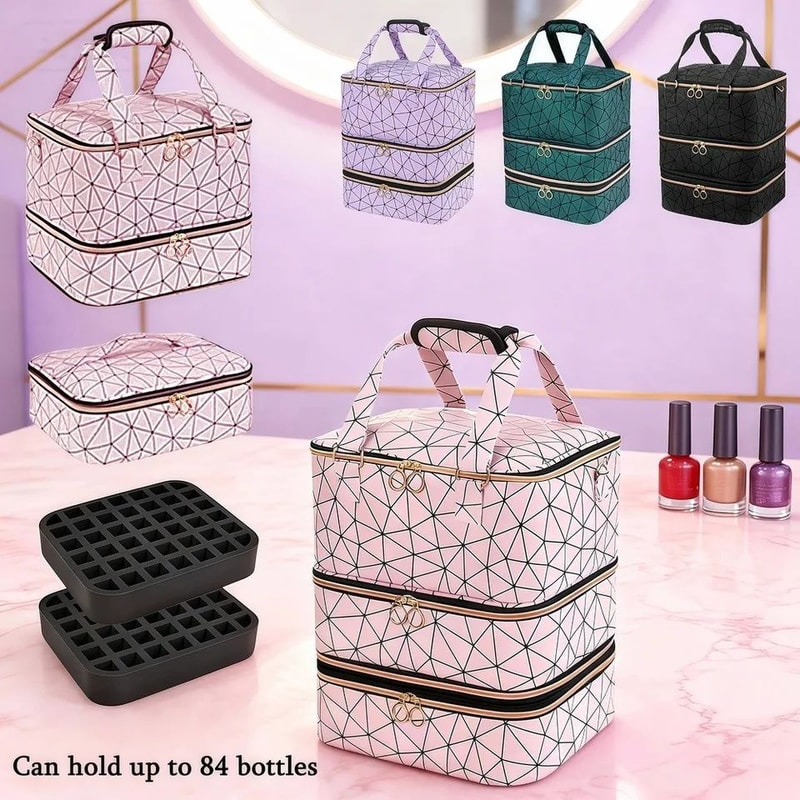 Three Layer Nail Polish Portable Storage Bag 0