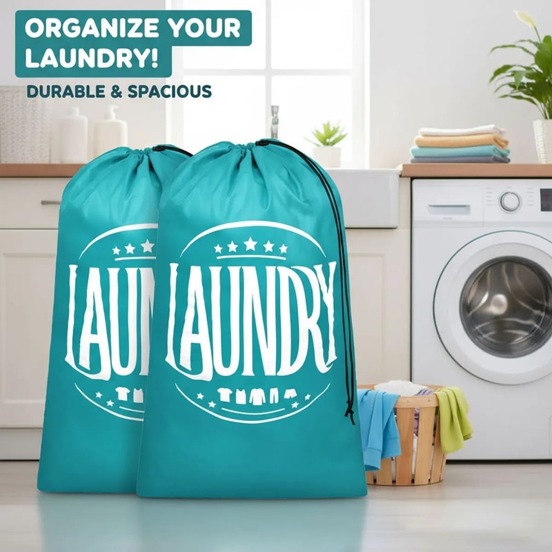 Large Capacity Drawstring Laundry Bag 0