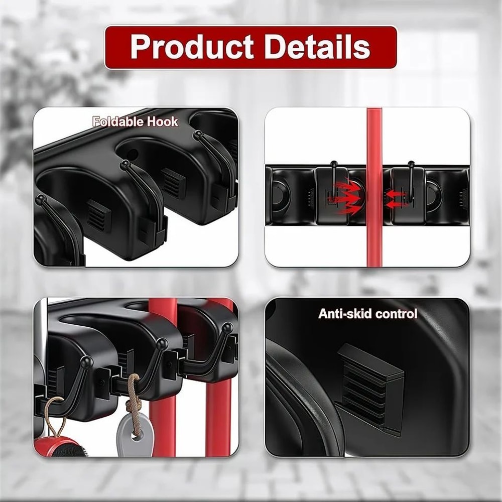 Multifunction Plastic Mop Holder Rack 1