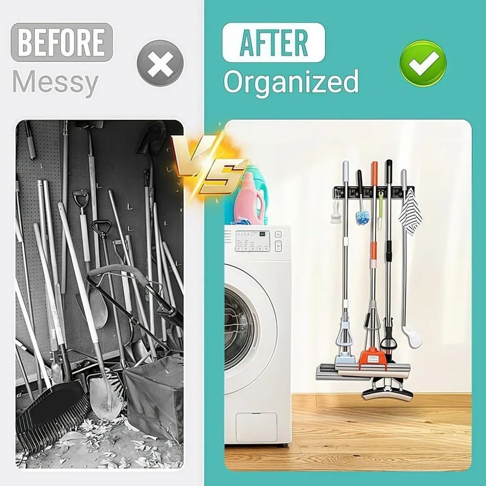 Multifunction Plastic Mop Holder Rack 2