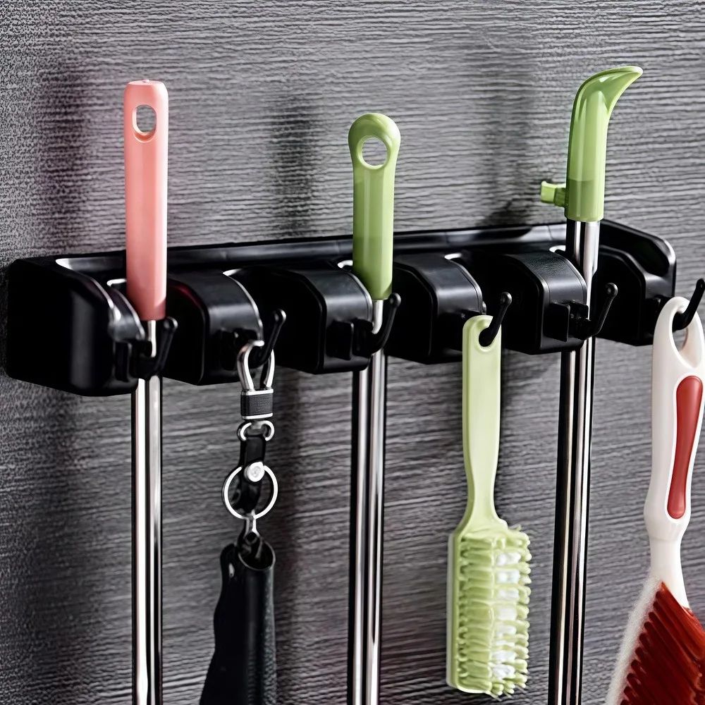 Multifunction Plastic Mop Holder Rack 9