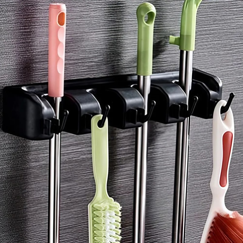 Multifunction Plastic Mop Holder Rack 13