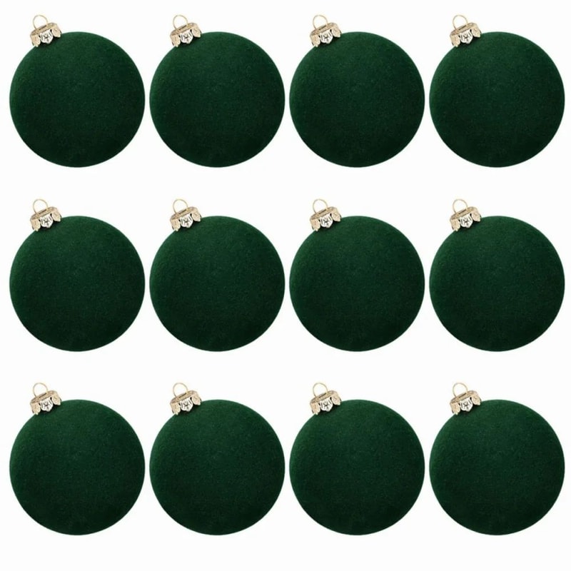 Velvet Christmas Tree Ball Ornament Set 0