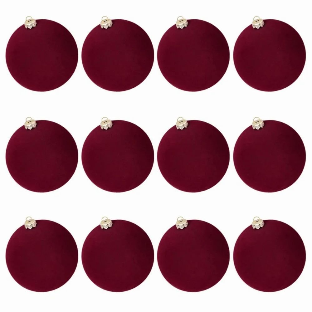 Velvet Christmas Tree Ball Ornament Set 1