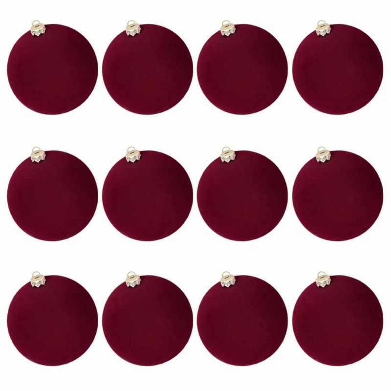 Velvet Christmas Tree Ball Ornament Set 1