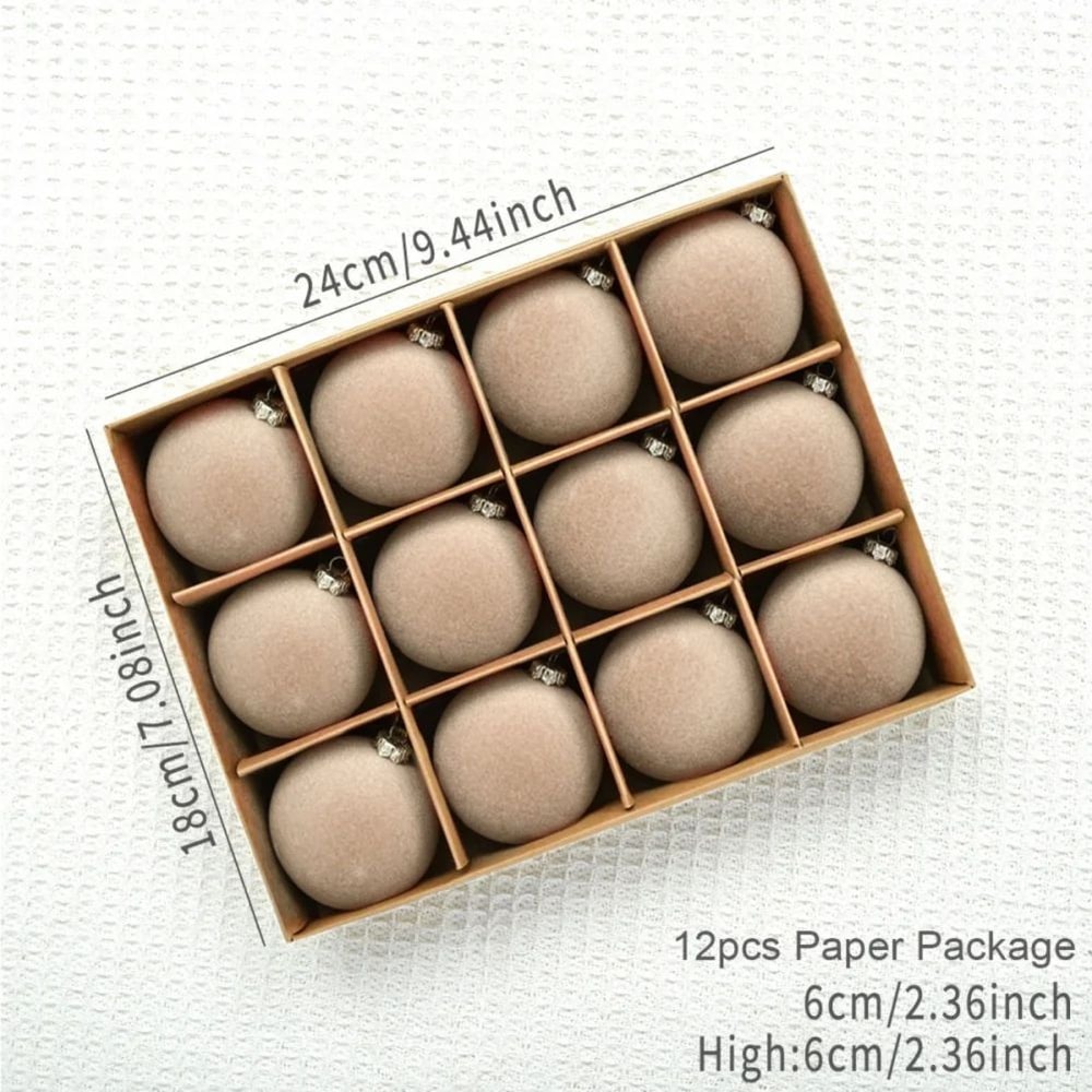 Velvet Christmas Tree Ball Ornament Set 3