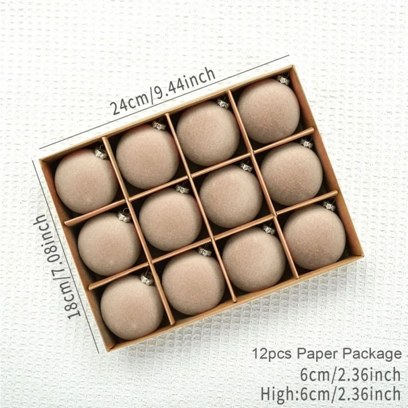 Velvet Christmas Tree Ball Ornament Set 11