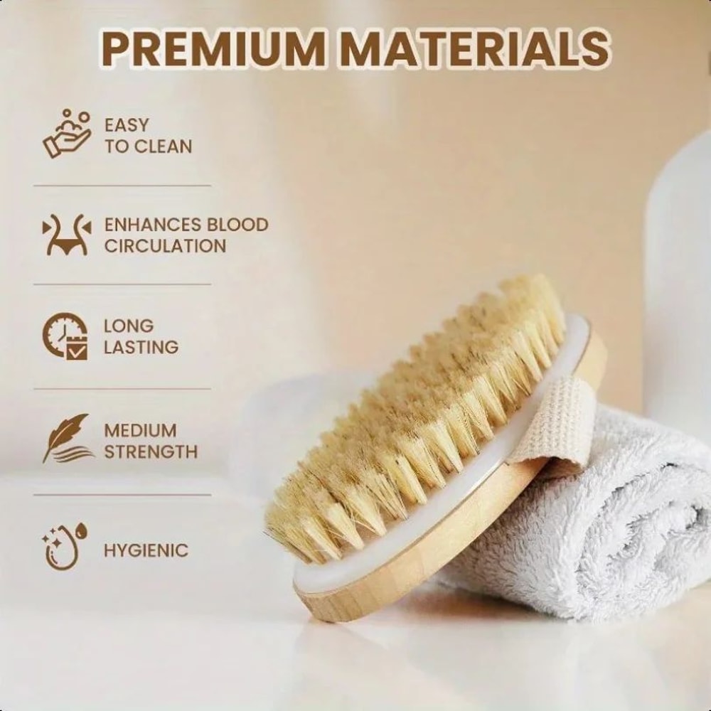 2 In 1 Natural Bristle Body Brush 1