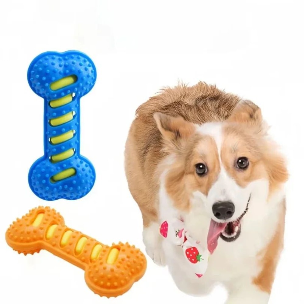 Rubber Bone Squeaky Dog Chew Toy 2