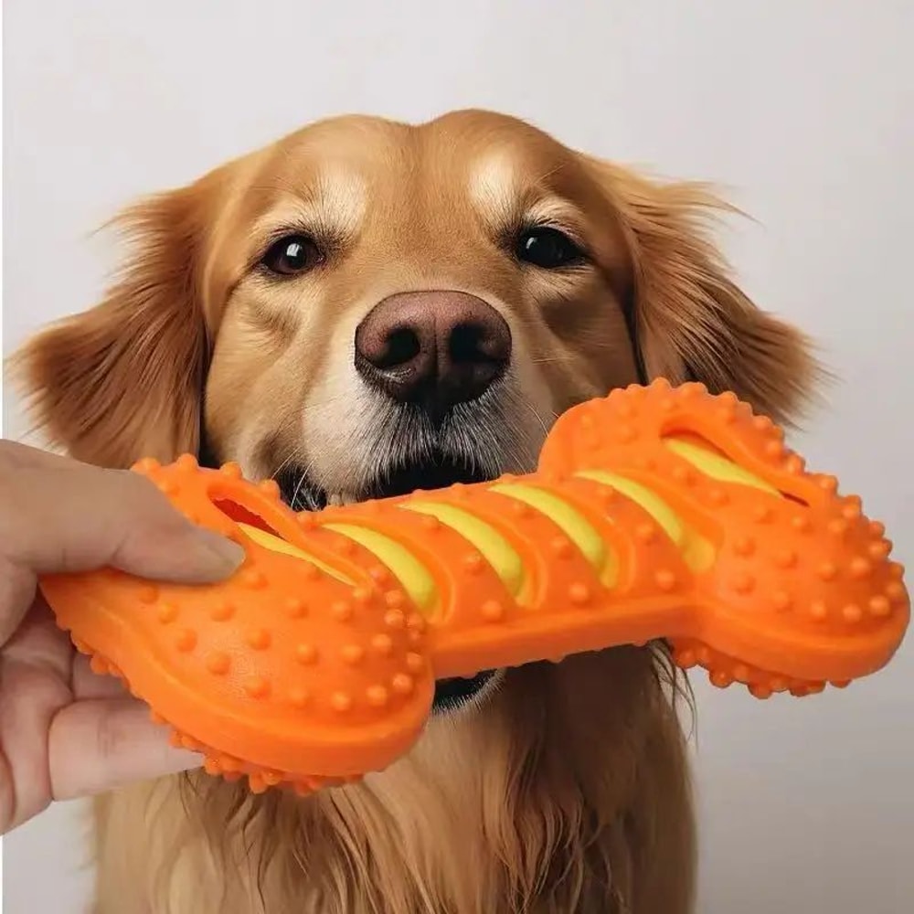 Rubber Bone Squeaky Dog Chew Toy 6