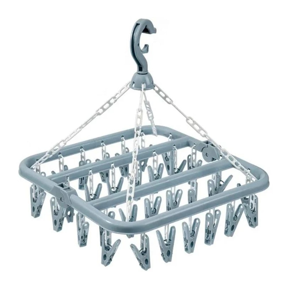 Foldable Clothes Drying Hanger With Multi Clips 4