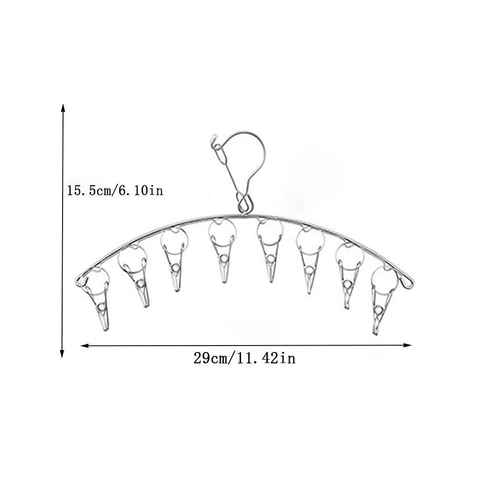 Foldable Clothes Drying Hanger With Multi Clips 7