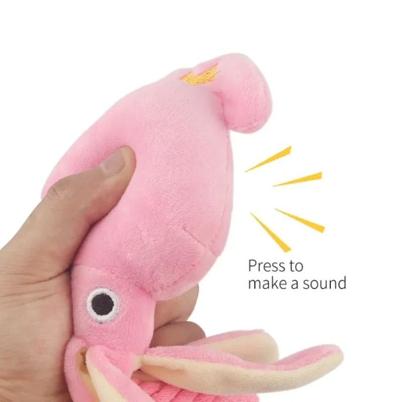 Pink Squid Puppy Chew Rope Plush Toy 1
