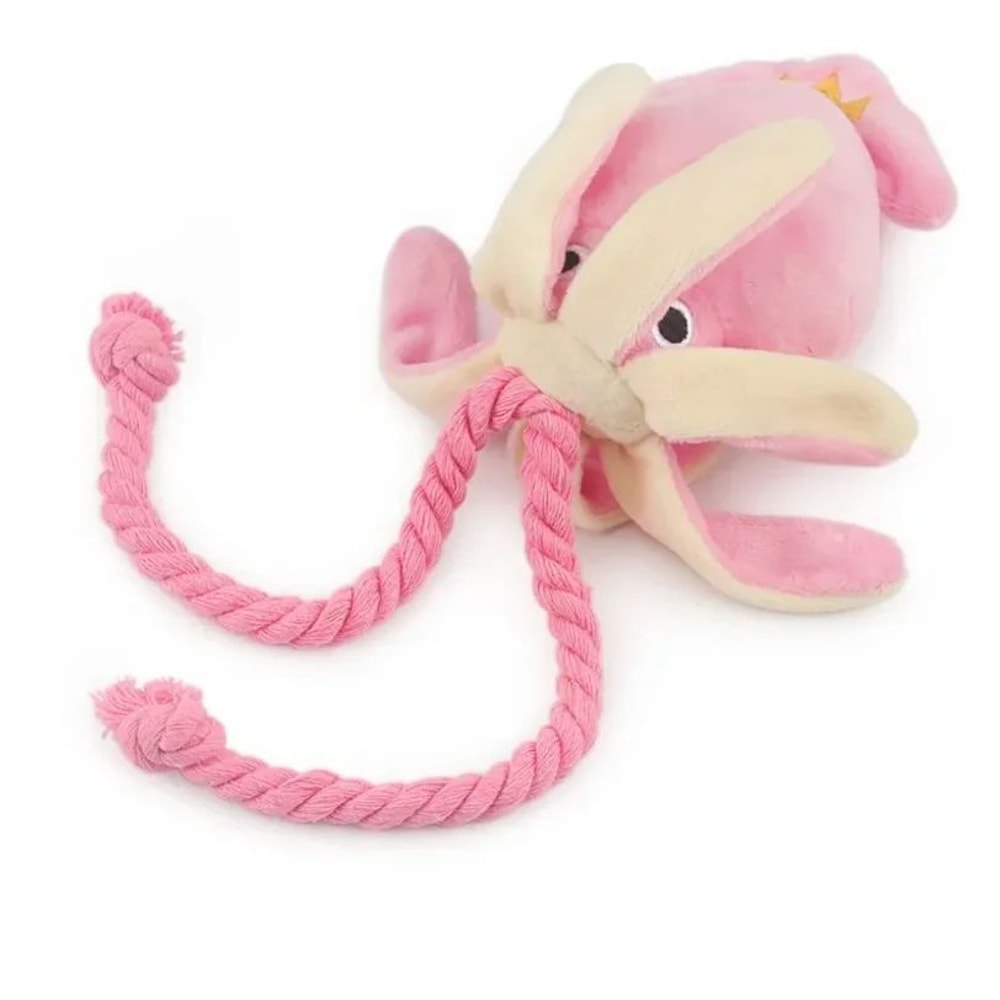 Pink Squid Puppy Chew Rope Plush Toy 4