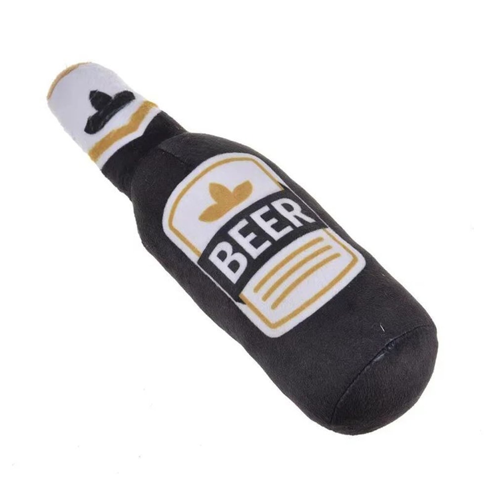 Plush Beer Bottle Dog Squeaky Toy 6