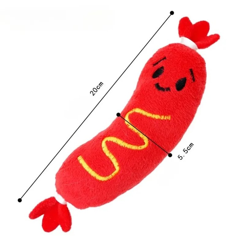 Hot Dog Plush Squeaky Dog Toy 4