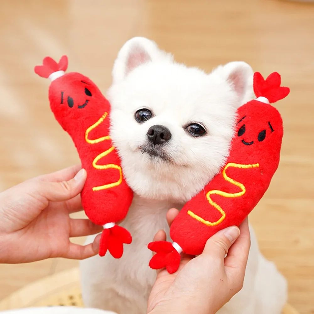 Hot Dog Plush Squeaky Dog Toy 8