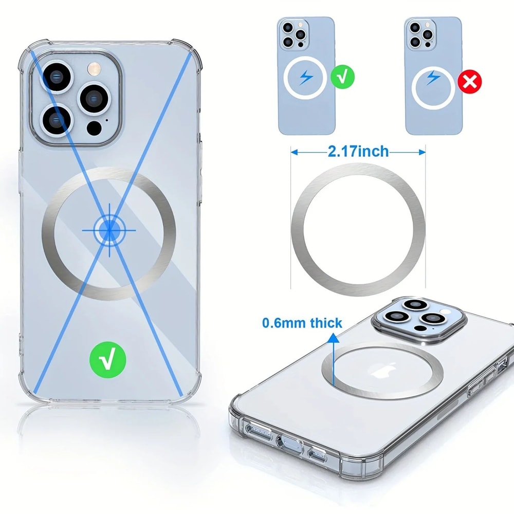 Magnetic Charging Ring Adhesive Plates Set 2