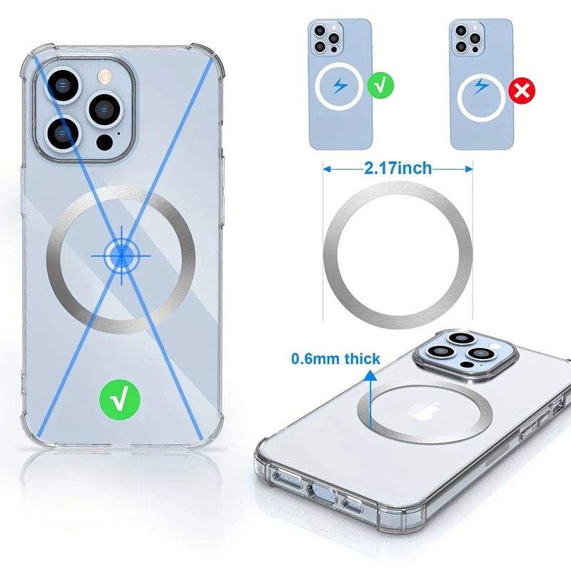 Magnetic Charging Ring Adhesive Plates Set 2