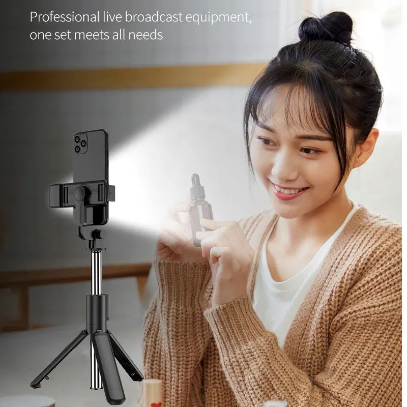 Bluetooth Selfie Stick Tripod With Light 1