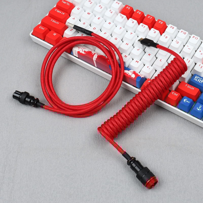 Coiled Aviator Keyboard Cable USB C 0