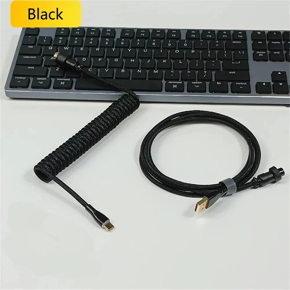 Coiled Aviator Keyboard Cable USB C 3