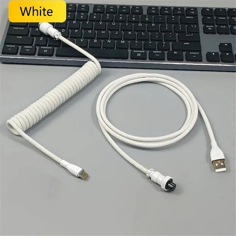 Coiled Aviator Keyboard Cable USB C 4