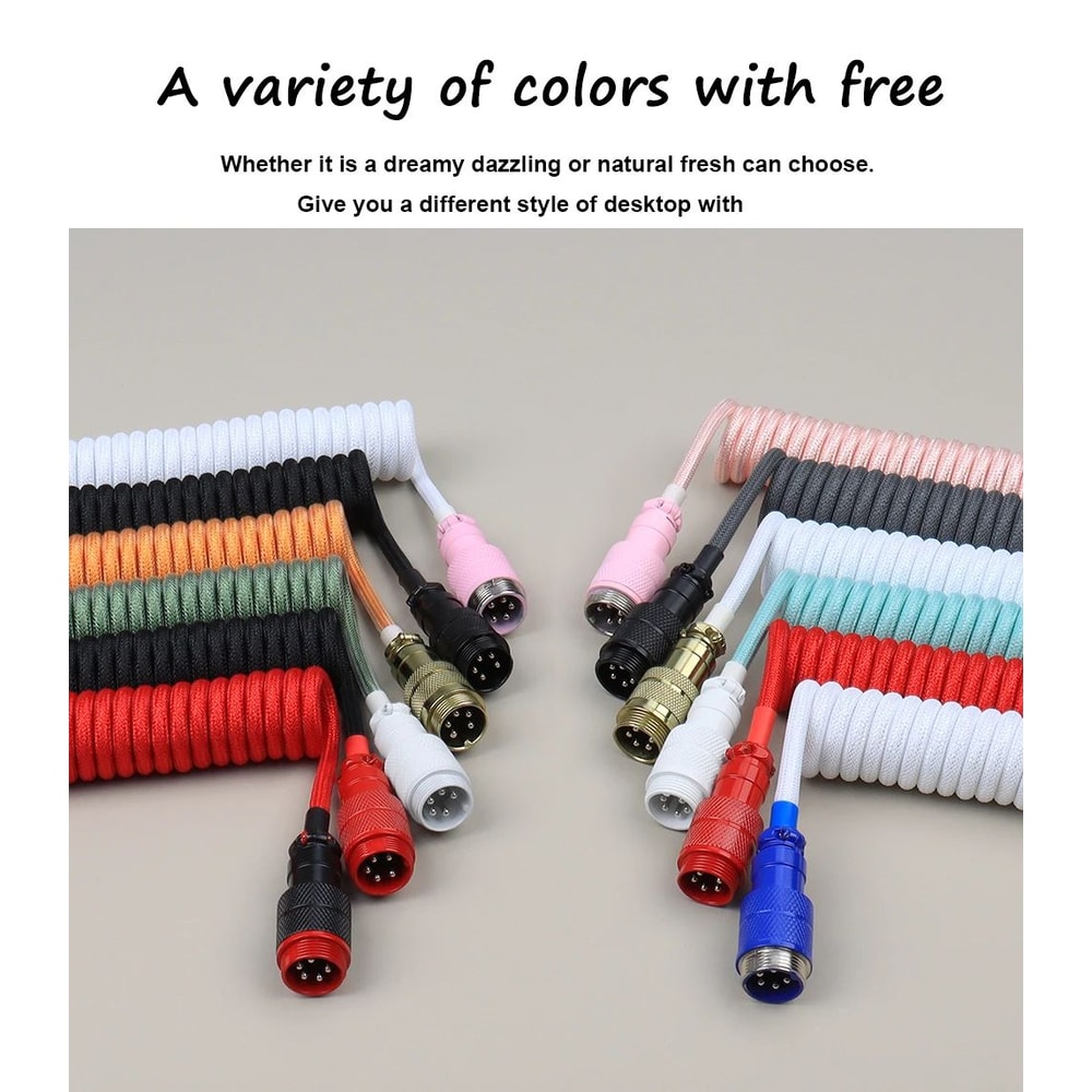 Coiled Aviator Keyboard Cable USB C 5