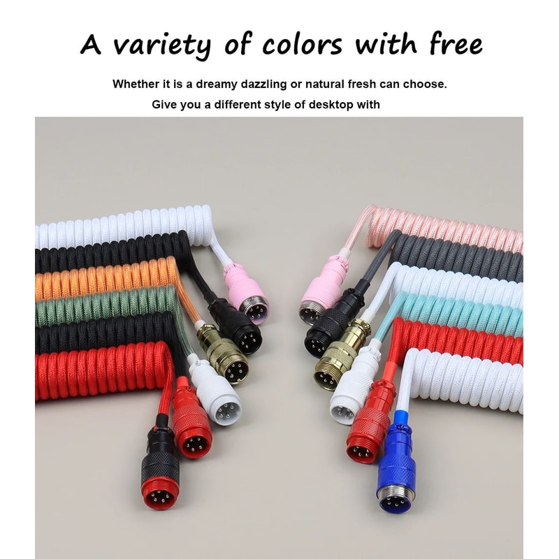 Coiled Aviator Keyboard Cable USB C 5