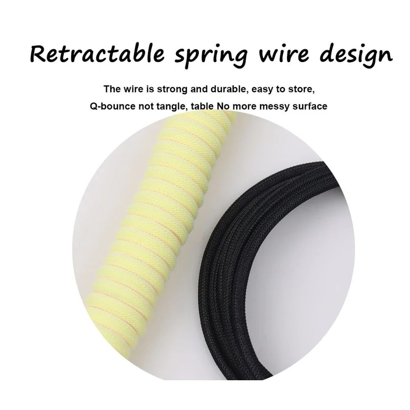 Coiled Aviator Keyboard Cable USB C 6