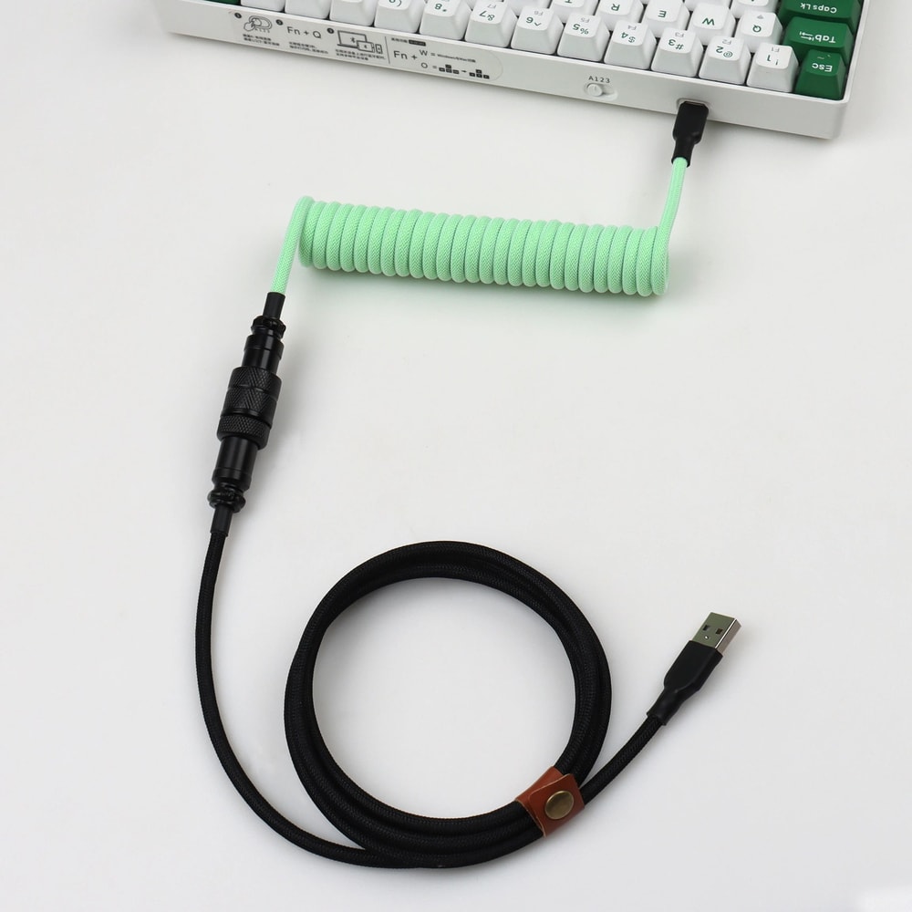 Coiled Aviator Keyboard Cable USB C 9