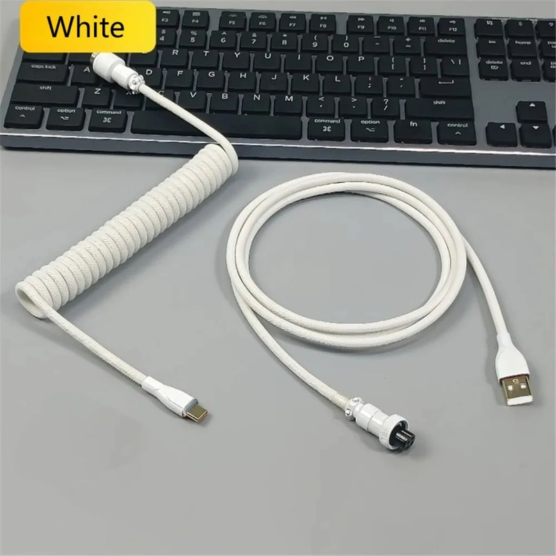 Coiled Aviator Keyboard Cable USB C 11