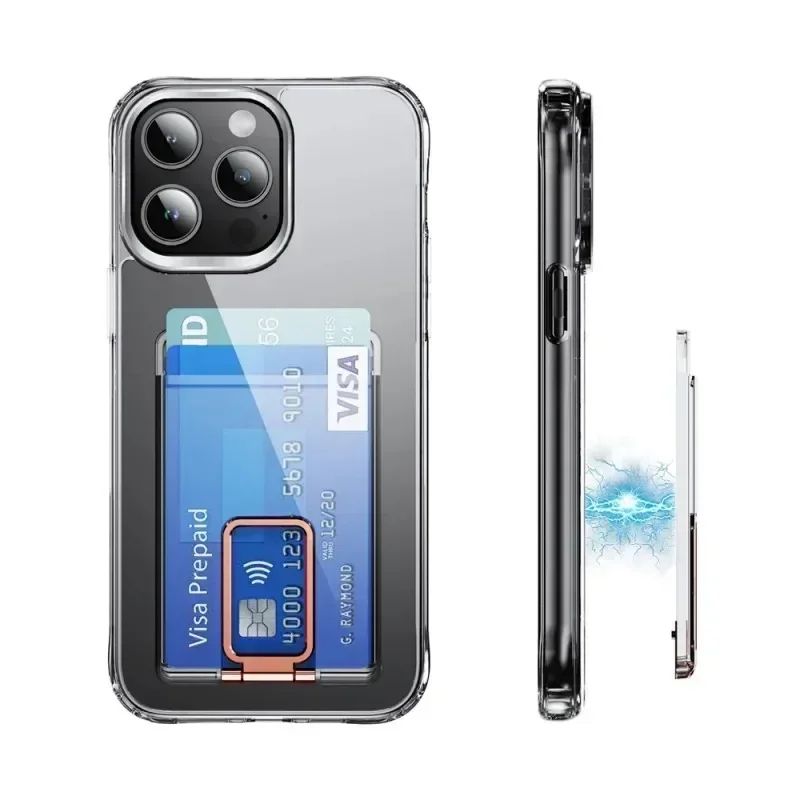 Clear Magnetic Card Holder Wallet Case 2