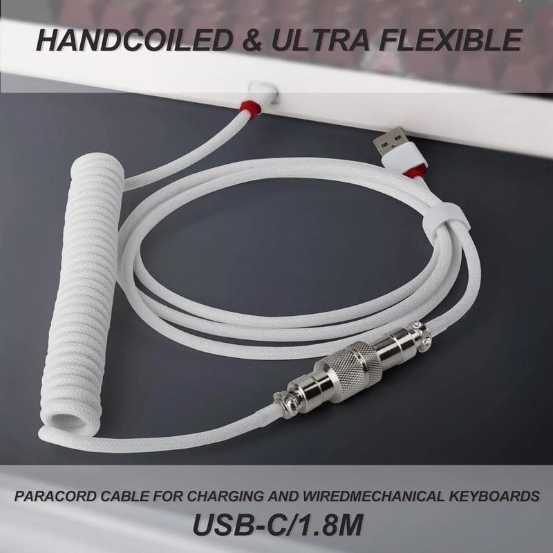 Coiled USB C Aviator Keyboard Cable 5