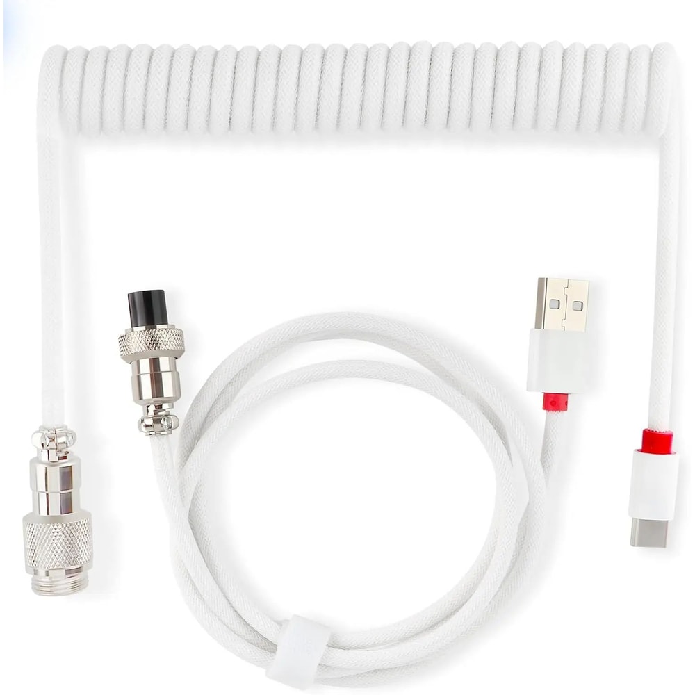 Coiled USB C Aviator Keyboard Cable 12