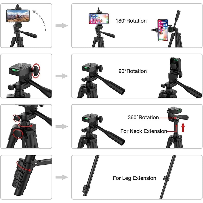 Lightweight Camera Tripod With Phone Holder 1