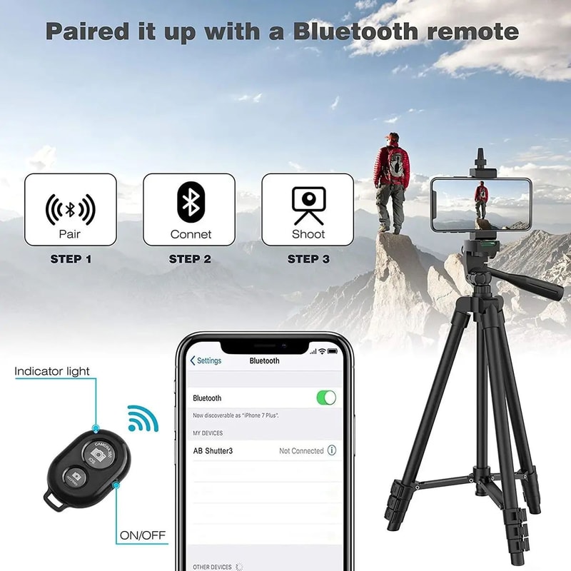 Lightweight Camera Tripod With Phone Holder 3