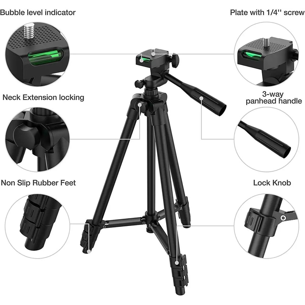 Lightweight Camera Tripod With Phone Holder 4