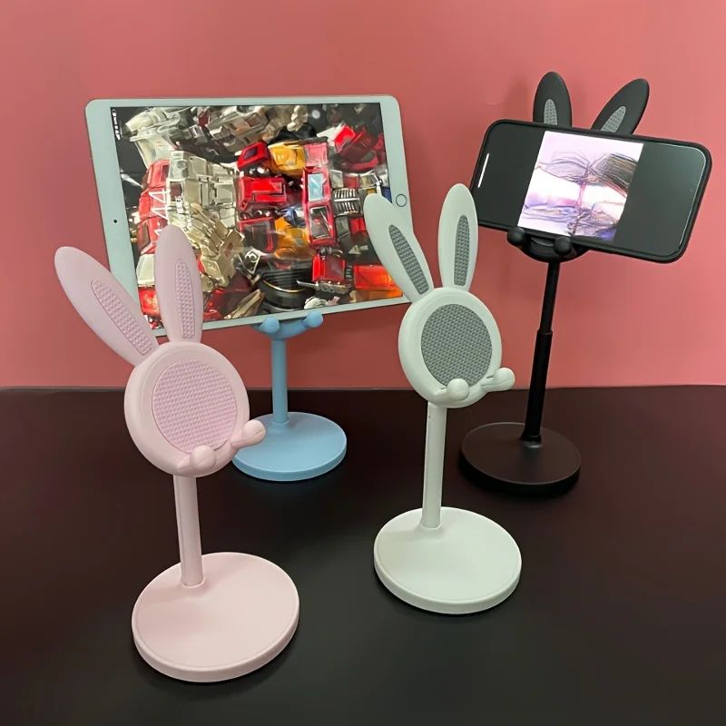 Cute Pink Rabbit Desktop Phone Holder 3