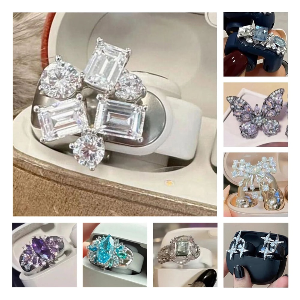 Rhinestone Earbud Clip Decoration 5