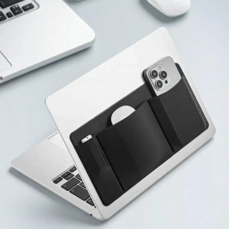 Adhesive Laptop Back Organizer Pouch 0