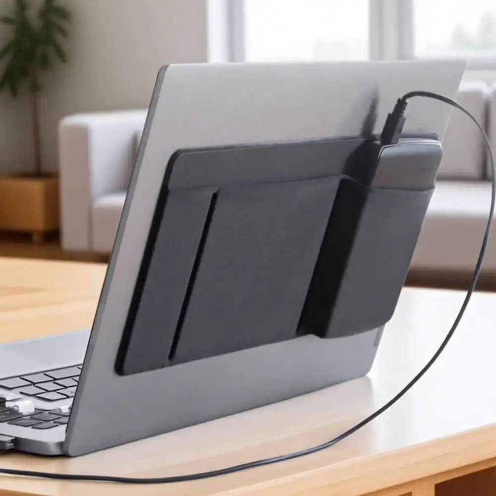 Adhesive Laptop Back Organizer Pouch 1