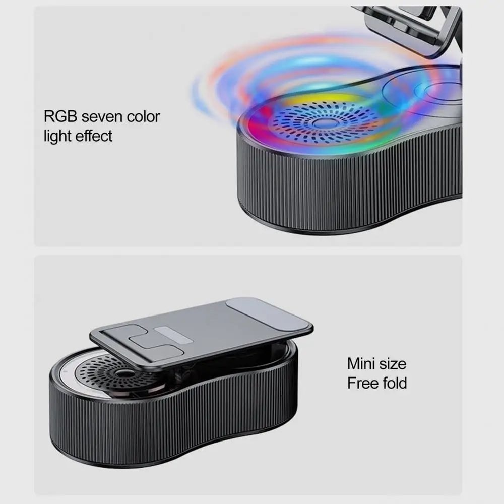 360 Rotatable Phone Stand With Bluetooth Speaker 10