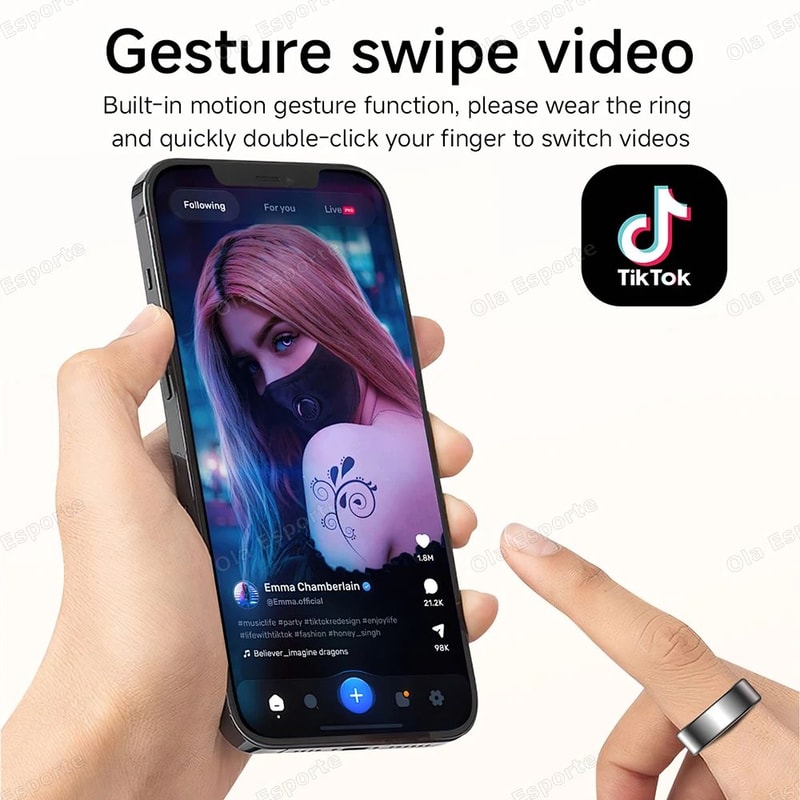 Smart Fitness Ring With Charging Case 2